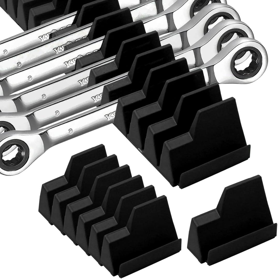 30-Tools Modular Wrench Organizer, Magnetic Wrench Organizer Set Wrenches Holders for Tool Box Tool Drawer Storage(Black)