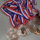 Landical Gold Silver Bronze Medals Bulk 2" Torch Award Medals with Neck Ribbon Metal Winner Awards for Adults Competitions Sports Football Basketball Tennis Events Party Tournaments Prizes