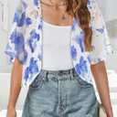 ZNVGIRL Women Shrug Chiffon Cardigans Open Front Short Sleeve Bolero for Evening Dressy 2026 (XL)