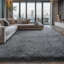 Shag Area Rugs for Bedroom Living Room,5X8 Ultra Soft Fluffy Area Rugs for Dorm, Indoor Carpet Nursery Rugs for Kids Room Home Decor,Dark Grey