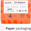 Pura Sensitive Skin Baby Diapers | Size 4 (18-31 lbs) | Hypoallergenic, Totally Chlorine Free, Fragrance Free, Up to 12-Hour Leak Protection | 6 Packs of 22 (132 Diapers)