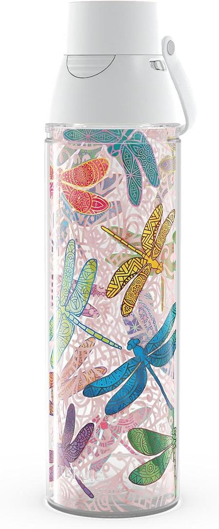 Tervis Venture Lite Dragonfly Mandala Made in USA Double Walled Insulated Tumbler Travel Cup Keeps Drinks Cold & Hot, 24oz Water Bottle, Classic (Clear)