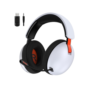 BL500 2.4GHz Wireless Gaming Headset for PS5, PS4, PC, Phone, Switch, 50mm Drivers, Retractable Noise-canceling Mic, Bluetooth 5.3, Dual EQ Modes, White