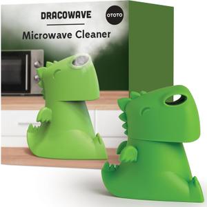 OTOTO NEW Dracowave Microwave Cleaner - Dragon Microwave Steam Cleaner, Cleans Grime in Minutes with Water and Vinegar - Cute Kitchen Gifts Accessories, Funny Kitchen Gadgets, White Elephant Gifts (Green)