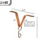 U-nitt Gutter Clip for Rain Chain Installation DIY | Gutter Adapter for Roof Downspout Chain | Water Collection | Copper Plated 4 PK, Heavy Metal, 6 X 5 inches, Adjustable, Fits 2 in Gutter Hole