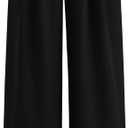 PRETTYGARDEN Women's Summer Elastic High Waisted Work Pants Straight Leg Dressy Business Casual Trousers Slacks Pockets (Black)