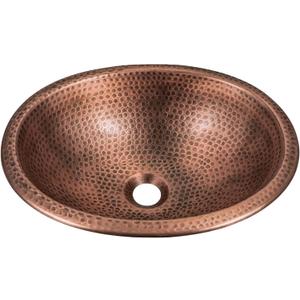 Monarch Abode Bathroom Sink 17-Inch Oval Drop In Bathroom Sink, Top Mount Hand Hammered Pure Copper Vanity Sinks for Countertop, Powder Room, Guest Bath or Restroom, Drop in Sinks for Bathrooms