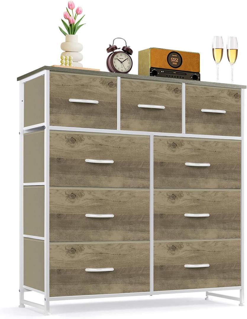 9-Drawer Dresser for Bedroom, Anti-Tip Tall Storage Organizer