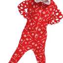 Adult Funny Halloween Costumes Christmas Onesie One Piece Pajamas for Women Men Holiday Jumpsuit Outfit Sleepwear (L)