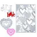 WILLBOND 3 Pieces Valentine's Day Heart Cutting Dies 3D Love Letter Metal Die Cuts Happy Valentine Stencil Template for Scrapbooking Card Making Valentine's Day Scrapbook Card Making DIY Crafts Favor