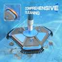 UIRWAY Upgrade Pool Vacuum Head with Side Brush & 360° Swivel Cuff, Heavy Duty Manual Kink-Resistant 1-1/2" x 40 Ft Vacuum Hoses, Weighted Triangular Shape for Inground & Above Ground Pool(No Pole)