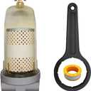 496 Fuel Tank Filter Assembly, 30 Micron Max 25 Gpm 150 Psi Diesel Water Separator with Wrench & Tape, Diesel Fuel Tank Filter Replacement with 1" NPT Top Cap Replace# B10-AL