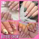 UNA GELLA Short Almond Nail Tips: 504PCS Short Fake Nails Soft Press On Gel Nail Tips Pre Shaped Almond Shape Home Nail Extension Full Cover, 12 Sizes Acrylic Gelly Tips