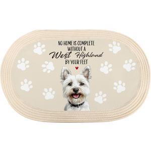 West Highland Terrier Gifts Dog Mat for Muddy Paws, West Highland Terrier Doormat, Dog Crate Bed Mat, Westie Dogs Rug, 17x29 Inch