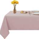 Fitable Rectangle Tablecloth Stain and Wrinkle Resistant Washable Polyester Table Cloth for Buffet Parties and Camping (60x102 inch, Blush)