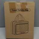 Wedama Toiletry Bag for Women, Hanging Travel Toiletry Bag with Jewelry Organizer Compartment Large Makeup Bag, PVC Waterproof Cosmetic Travel Bag for Travel Business Trips Camping Bathroom, Black