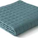YnM Cooling Weighted Blanket for Adults, 15lbs Heavy Bed Throw for One Person of 140lbs, Perfect for Hot Sleepers or Warm Climates with Rayon/Glass Beads(48x72 Inches,Twin/Full Bed, Sea Grass)