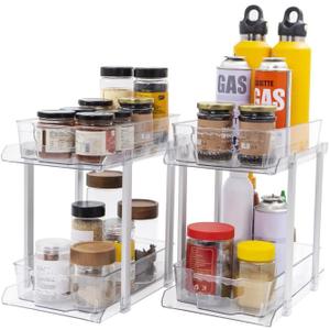 2-Pack Under Sink Storage Organizer,Pull Out Cabinet Organizer,Multi-purpose Sink Organizer for Bathroom Kitchen Drawer,Under Sink Organizers and Storage