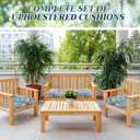 3 Pcs Wicker Chair Outdoor Cushion for Furniture, 1 Loveseat Seat and 2 U-Shape Cushion for Patio Furniture(Tropical Flower)