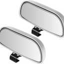 Blind Spot Mirror for Car, HD Glass Convex Wide Angle Blindspot Rear View Mirrors, Adjustable Clip On Car Side Mirror for Trucks SUVs Jeep RVs, Fits Max 0.16in/0.4cm Framed Mirrors (Sliver 2 Pack)