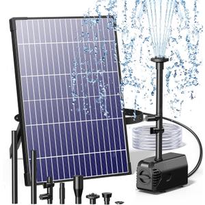 Biling 12W Solar Fountain Pump, Solar Pond Pump equipped filtration and anti-dry Protection, Solar Pond Fountain with PVC Tubing Various Nozzles Accessories for Water Garden & Pond Pumps