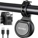 Wind&Moon Electric Bike Bell, 80-130DB Anti-Theft Alarm Adjustable Bike Horn, IPX6 Waterproof with USB Rechargeable Scooter Horn, Bicycle Bell, Warning Horn (Remote Control 4 Tones, 4 Tones, 1 Tone)