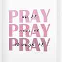 Pink Christian Photo Album 4x6, Pray on Over Through It 18 Pockets Small Picture Memory Book Photo Album Keepsake for Graduation Wedding Anniversary Travel Vacation