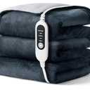Electric Heated Blanket, Soft Flannel Fabric Heating Blanket Features 5-Level Temperature Adjustment Machine Washable ETL Certified Double-Sided Heating