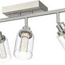 MELUCEE LED 5 Light Track Lighting Kit Brushed Nickel Ceiling Spotlights
Vanity Lights Modern Track Light Fixture with Flexibly Rotatable Heads, Built-In LED Chips, 5-Color Temperature Adjustable