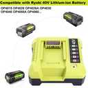 Replacement for Ryobi 40V Battery Charger, OP401 Charger Compatible with Ryobi 40V Lithium Battery OP4040 OP4050 OP4050A OP40601 OP4026 OP4015 OP4030 Fast Charger