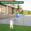 18 Panels No Dig Decorative Fence with Gate, 33 in(H) X 40.5 ft(L) Tall Garden Fence Animal Barrier, Rustproof Metal Wire Edging Border, Temporary Dog Fencing for Outdoor, Yard, Patio