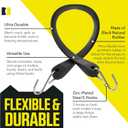 Pack of 50 Tarp Straps for Flatbed Trailers, 21" Long Natural Rubber Bungee Cord Tie-Downs Ideal for Securing Tarps, Canvases, Cargo in Cold Climates | Tie-Downs w/ Metal S-Hooks