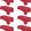 8 Pack Red Valentine's Day Tablecloth 60 x 102 Inch Rectangular Table Cloth for 6 Foot Rectangle Tables, Wrinkle Resistant Washable Polyester Fabric for Buffet Wedding Party Banquet