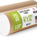 4" x 12" Reinforced Kraft Paper Mailing Tube, Pack of 2 Tubes with 4 Caps – Secure USPS Approved Poster Tube – Made in USA Cardboard Tube for Shipping and Storing Posters, Prints, Artwork