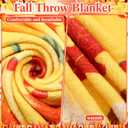 Buryeah 4 Pcs 40 x 50 Inch Thanksgiving Fall Throw Blanket Warm Soft Pumpkin Maple Autumn Plush Blanket Flannel Fleece Throw for Couch Chair Bedroom Picnic Home Decoration