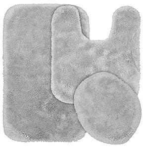 Garland Rug Finest Luxury Bath Rug Set, 3-Piece Set, Platinum Gray
