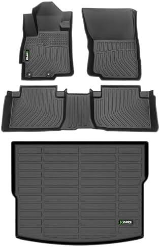 HAFIDI® Floor Mats & Cargo Liner Set Fit for Mitsubishi Eclipse Cross 2018-2020 All Weather Protection TPE Anti-Slip Automotive Full Set Floor Liners Custom Accessories - Black