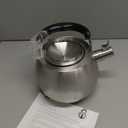 Heavy Duty Tea Kettle Stovetop Whistling Teakettle Teapot,seamless bottom, Stainless Steel 304, Brushed finish (4L)