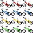 Gejoy 12 Pieces Mini Finger Bikes Mini BMX Bikes Games End of the Year Student Gifts Bulk Miniature Bicycle Toys for Kids Adults Birthday Party Gifts(Vintage Color)