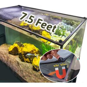 7.5 FT DIY Magnetic Fish Aquarium Anti-Jumping net Cover, Mesh Screen Netting for Fish Aquarium Screen Top Cover, Aquarium Lid Prevents Fish, Reptiles from Jumping Out (7.5 Feet)