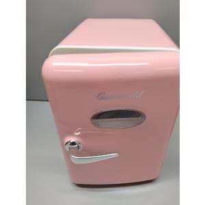 CUTIEWORLD Mini Beverage Fridge for Office, Pink