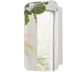 Medicine Cabinets For Bathroom With Mirror, Semi Recessed Cabinet or Surface Mounted With Storage - 16" x 29",Bathroom Medicine Cabinet With Mirror Medicine Cabinet (16"x29", White)