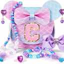 Toddler Purse Gifts for Girls, Little Girl Gifts Princess Dress Up Jewelry Mermaid Toys Mini Mouse Ears Birthday Gifts for Girls 3-8 Year old (C, Mermaid Purple)