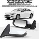 Driver Side View Mirror Compatible with 2016 2017 2018 2019 2020 2021 2022 Malibu LT Hybrid, Mirrors With Heated Turn Signal,7-Pins OE-GM1320539 (White)