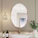 KOHROS Bathroom Mirrors for Over Sink - Oval Frameless Mirror - Beveled Polished Wall Mirror for Bathroom, Vanity, Bedroom (18" W x 24" H Oval)