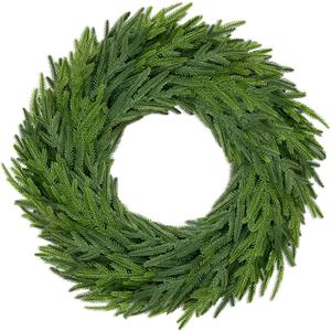 22 Inch Norfolk Pine Wreath - Christmas Wreaths for Front Door, Year-Round Real Touch Greenery Artificial Greenery Wreath for Walls, Windows, Porches, Farmhouse, Indoor/Outdoor Home Dcor