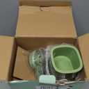 SUSTEAS Rotary Cheese Grater with Handle - Vegetable Shredder with 5 Well-designed Blades & Strong Suction Base,Round Mandoline Slicer & Food Chopper for Kitchen,with Blade Storage Box(Retro Green)