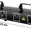 U`King DJ Laser Light, 5 Beam Effect Sound Activated DJ Party Lights RGBYC LED Laser Light Show with DMX Control for Disco Dancing Birthday Bar Stage Lighting