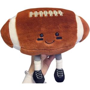 12" Cute Football Plush Toys Soft Stuffed Sport Throw Pillow Plush Ball Gift for Kids Birthday and Christmas Decoration (Rugby)