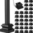 Dunzy 36 Pcs Iron Baluster Shoes Bulk Stair Flat Shoe with Screw Flat Square Baluster Shoe 1/2 Inch Stair for Staircase Scroll Basket Twist Knuckle Staircase Metal, Satin Black